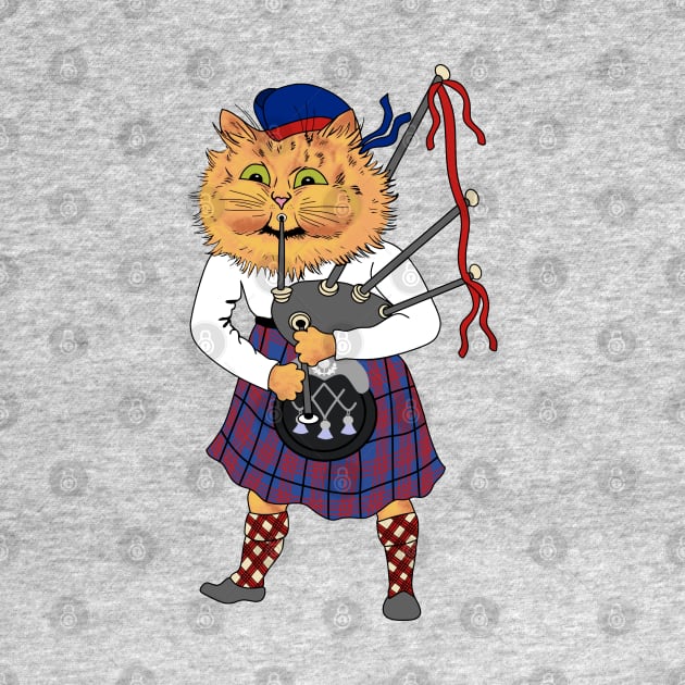 Scottish Bagpipe Playing Cat by KarwilbeDesigns